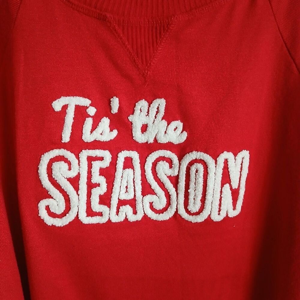 Secret Treasures Tis The Season Red Christmas Long Sleeve Top L